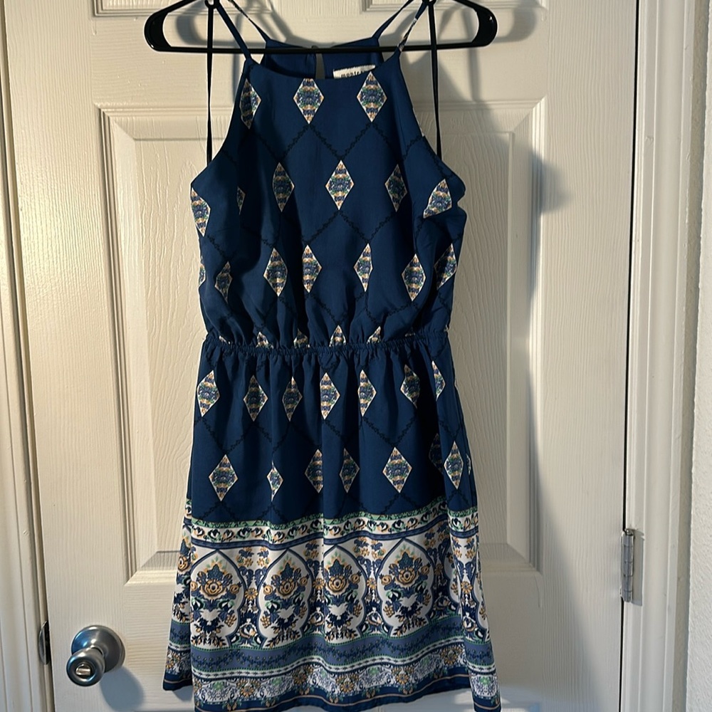 Blue floral patterned dress